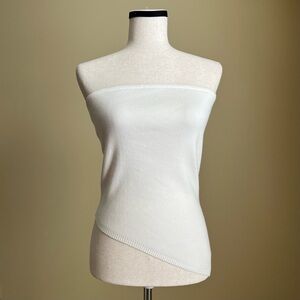NWT Line & Dot - Monarch Strapless Sweater, Angled Hemline, White - Large